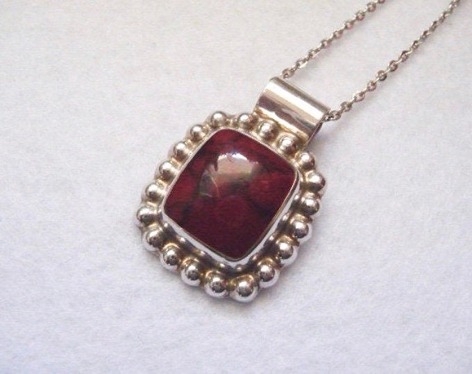 Mexico. Silver and Stone Pendant. Vintage.
