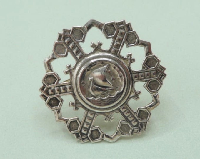 Sweden. Silver brooch. 1948. Vintage.