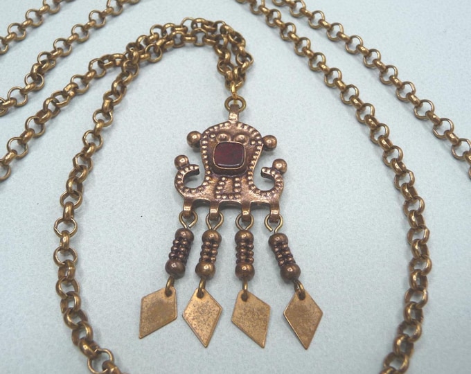 Kalevala Koru (Finland). Bronze and stone necklace. 1970s. Vintage.