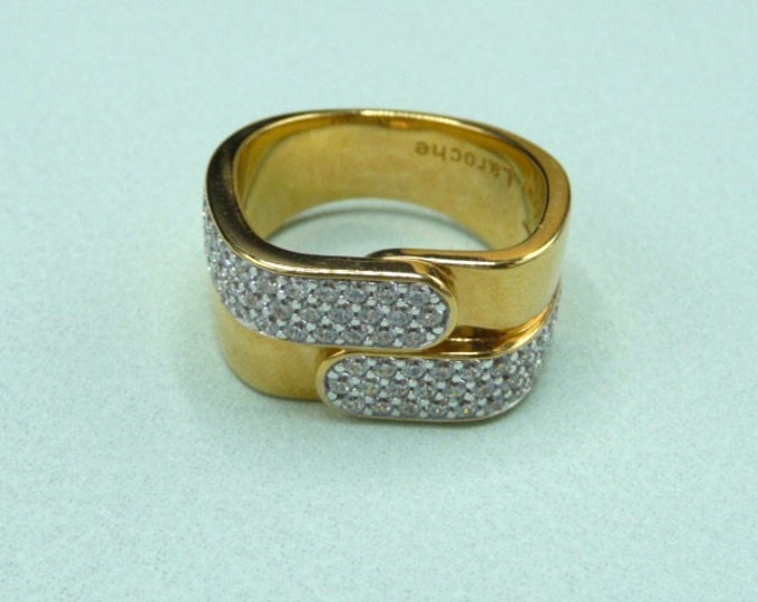 Guy Laroche (France). Gold plated and zircon ring.