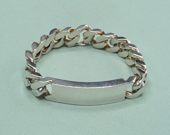 A Heavy Vintage Silver Identity Bracelet - Etsy A Heavy Vintage Silver Identity Bracelet - Etsy