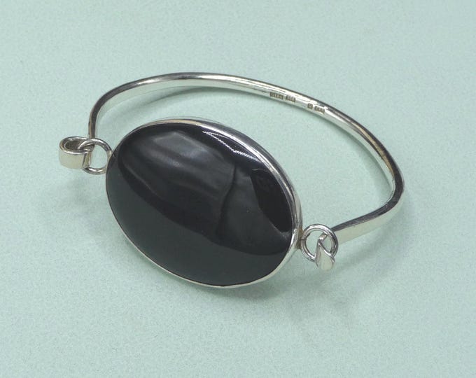 Sweden. 925 silver and onyx bracelet. 1986. Vintage.