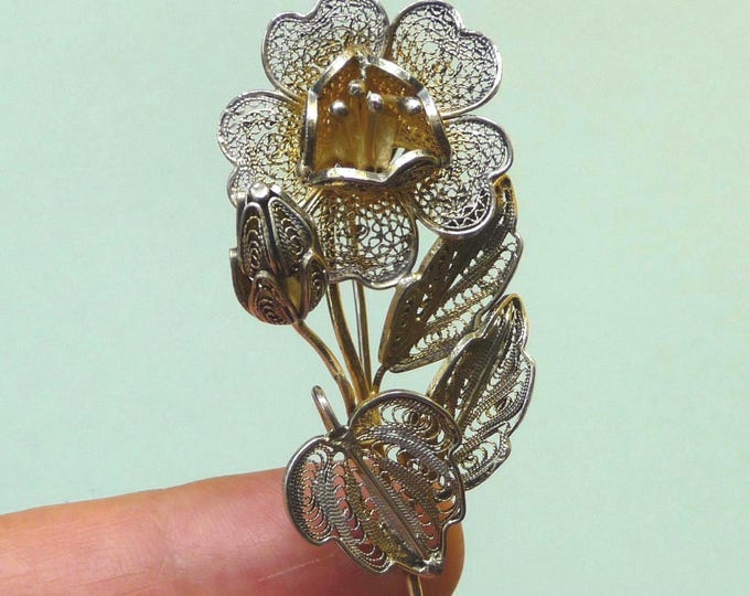 Silver brooch. Vintage.