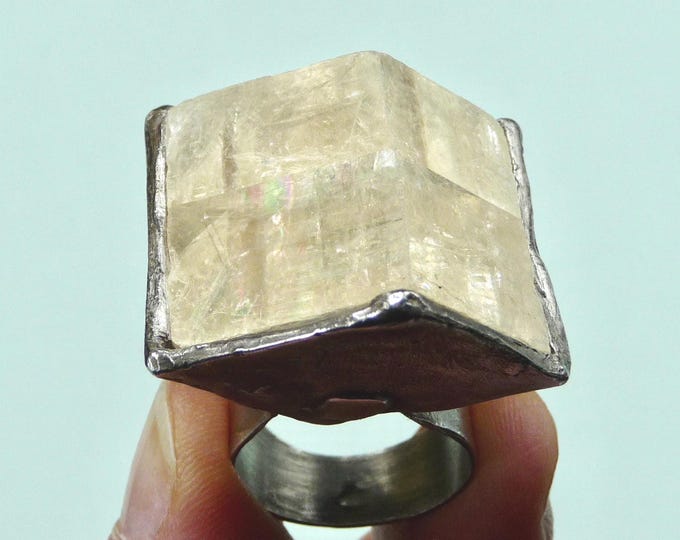 United States. Heavy silver and stone ring.