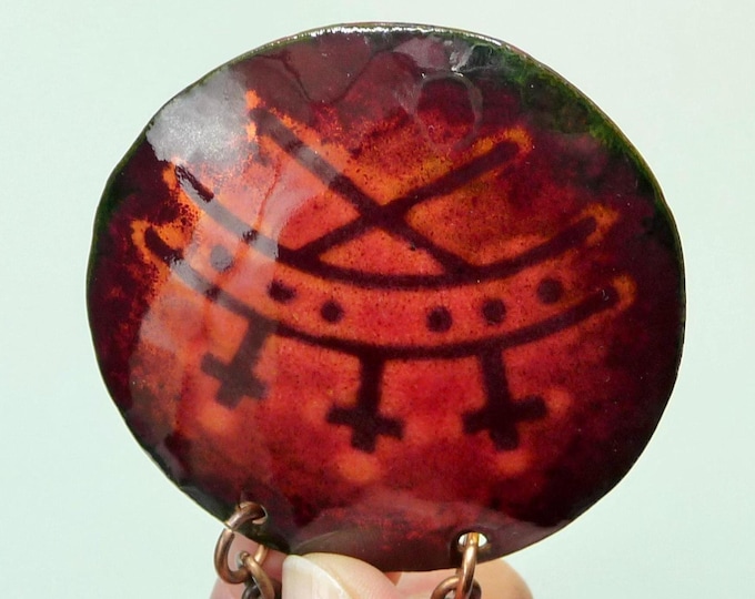 Lasse Talosela (Finland). Copper and enamel necklace. 1970s. Vintage.