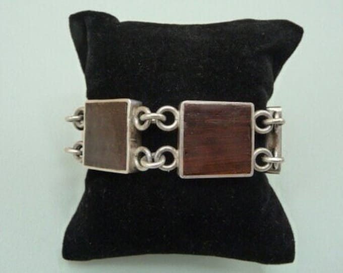 Sweden. Silver and wood bracelet. Vintage.
