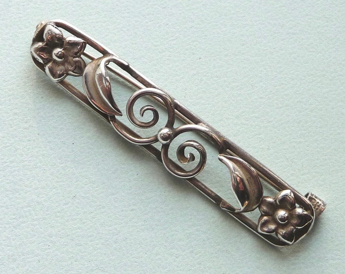 Bernhard Hertz (Denmark). Silver Brooch. 1900. Vintage.
