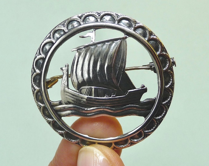 Sweden. Silver brooch. 1956. Vintage.