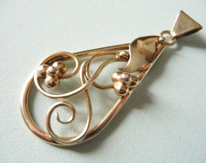 Hugo Grun & Co Ab (Sweden). Vermeil Pendant. 1946. Vintage.