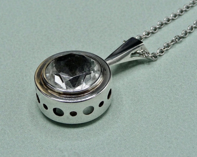 Finland. Silver and crystal pendant. Vintage.