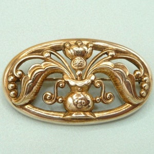 Gustaf Dahlgren & Co (Sweden). Silver brooch covered with gilding. 1947. Vintage.
