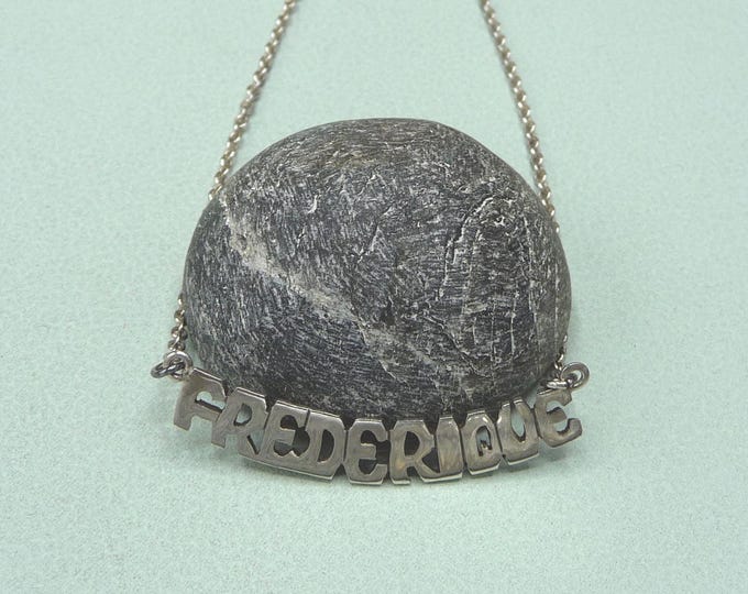 Silver necklace with the name "Frédérique". 1960s-70s. Vintage.