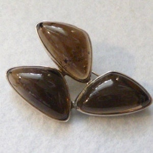 Finland. Brooch. Silver and smoky quartz. Vintage.