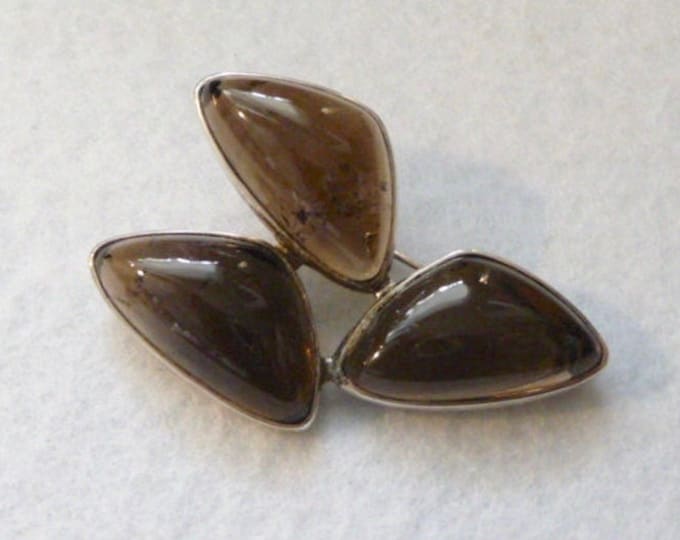 Finland. Brooch. Silver and smoky quartz. Vintage.