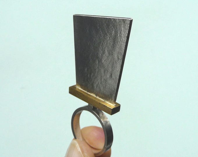 Gunnar Ånger (Sweden). Silver and gold ring. 1993. Vintage.