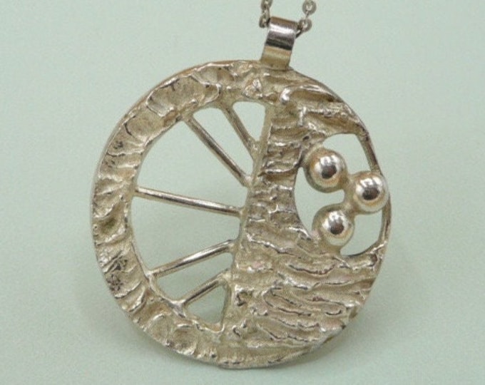 Alf Halldin (Sweden). Silver plated Pewter Pendant. Vintage.