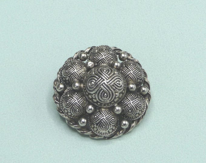 Finland. Low-grade silver brooch. 1970s. Vintage.