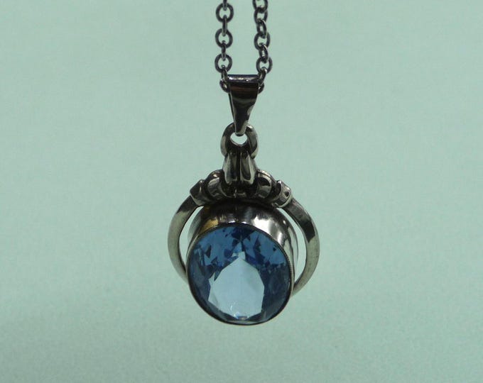 Sweden. Silver and blue glass pendant. 40s-50s. Vintage.