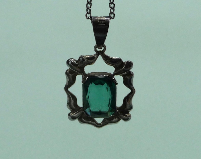 Sweden. Silver and glass pendant. 1949. Vintage.