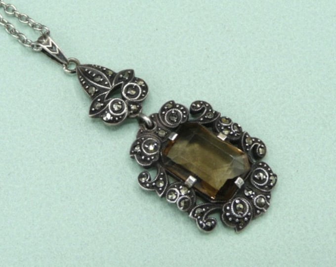Sweden. Silver and glass pendant. Vintage.