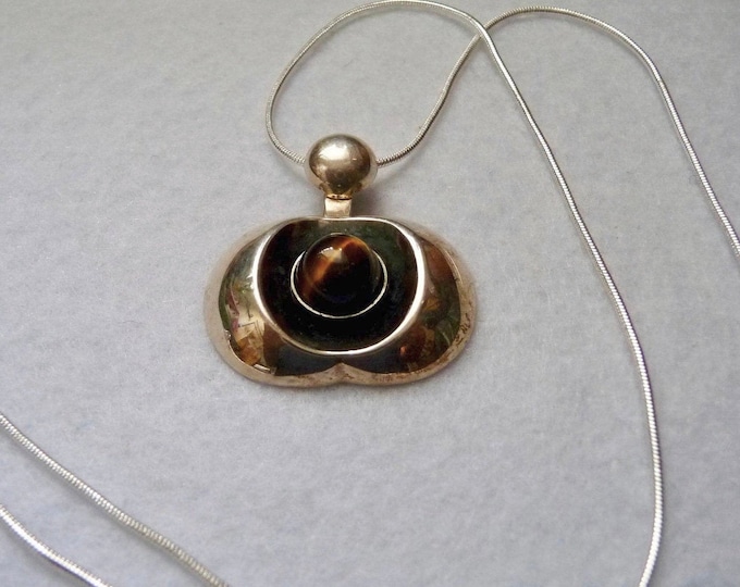 Finland. Sterling Silver and Stone Pendant. Vintage.