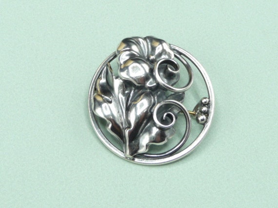 Suède. Broche en argent. Années 40. Vintage.