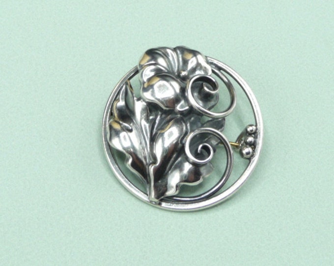 Sweden. Silver brooch. 1940s. Vintage.
