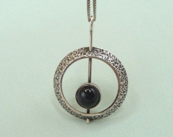 Osvald Mättö (Finland). Pendant. Silver and Stone. Vintage.