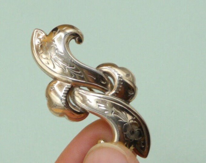 G. Kaplan (Sweden). Silver brooch with gilt plating. 1948. Vintage.