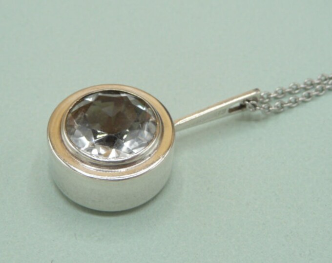 Silver and Crystal Pendant. Vintage.