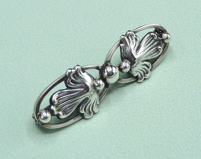 Sweden. Silver brooch. 1953. Vintage.