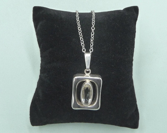 Silver and crystal pendant. 1960s-70s. Vintage.