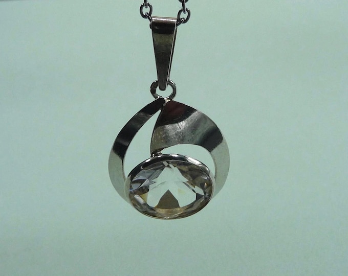 Kultaseppä Salovaara (Finland). Silver and crystal pendant. Vintage.