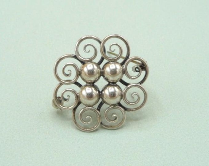 Hermann Siersbol (Denmark). Silver brooch. 1950s. Vintage.