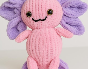 PDF Knitting Pattern Axolotl Inspired Soft Toy Plush 32cm Flutterby Chunky ( Bulky, 12 ply ) Easy quick Download LH014