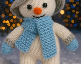 PDF Knitting Pattern Frosty The Snowman Christmas Toy Chunky ( Bulky, 12 ply )  Quick Easy Knit Xmas Decoration 33cm LH028