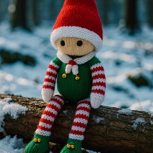 PDF Knitting Pattern Christmas Elf Shelf Sitting Toy Chocolate Orange Bath Bomb Cover Xmas Decor DK ( 8 ply ) Ornament BB048