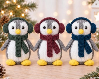 Penguin Toy & Chocolate Orange Cover Knitting Pattern PDF Christmas Decoration DK