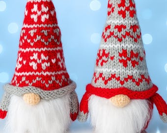 Knitting Pattern PDF Christmas Gonk Fair Isle Hat Gnome Chocolate Orange Cover Easy Knit DK 8ply Festive Holiday Decoration BB080