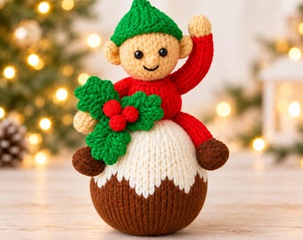 Cheeky Elf Christmas Pudding Chocolate Orange Cover Knitting Pattern PDF DK