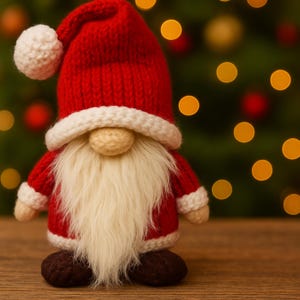 PDF Knitting Pattern Santa Gonk Xmas Gnome Toy Ornament & Chocolate Orange Cover DK ( 8 ply ) Christmas Stocking Filler LH022