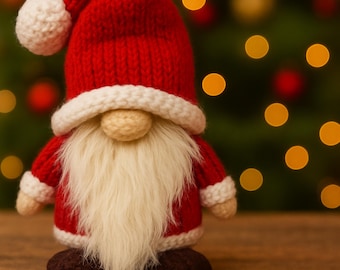PDF Knitting Pattern Santa Gonk Xmas Gnome Toy Ornament & Chocolate Orange Cover DK ( 8 ply ) Christmas Stocking Filler LH022
