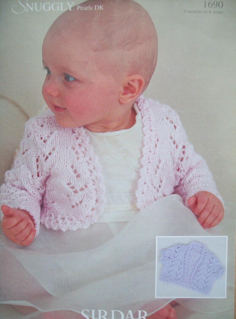Baby Girls Bolero Shrug KNITTING PATTERN Snuggly Pearls DK 18 Etsy