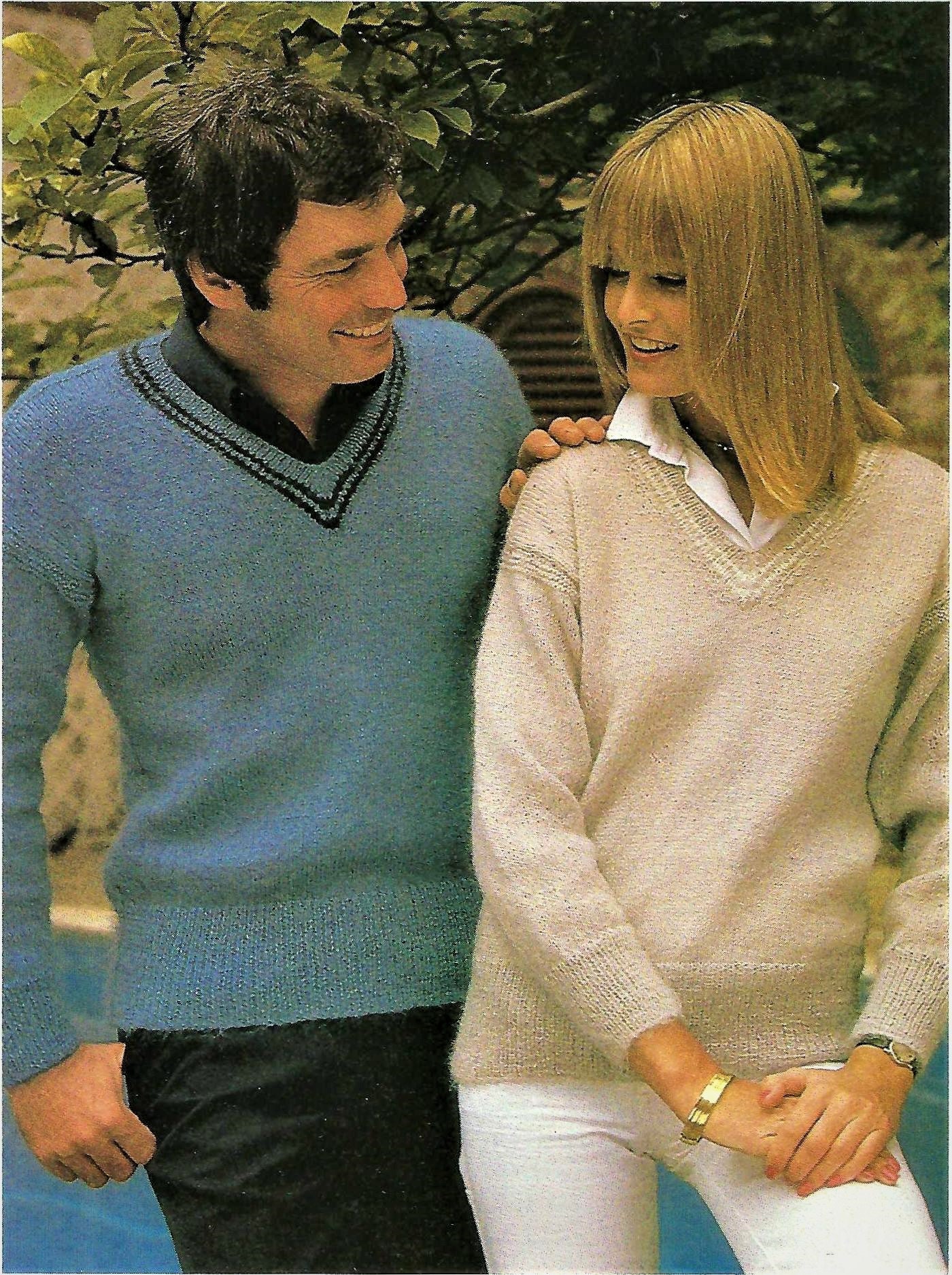 PDF Knitting Pattern Mens Ladies V Neck Plain Sweater Jumper - Etsy