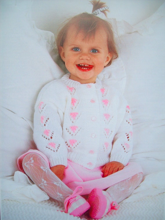 Baby Girls Hooded Coat Jacket Scarf KNITTING PATTERN DK 16-24in 0-4yr Vintage