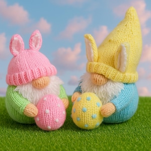 PDF Knitting Pattern Easter Bunny Gonk Gnome Toy Ornament Chocolate Orange Bath Bomb Cover DK ( 8 ply ) Home Decoration BB059