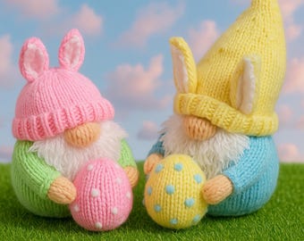 PDF Knitting Pattern Easter Bunny Gonk Gnome Toy Ornament Chocolate Orange Bath Bomb Cover DK ( 8 ply ) Home Decoration BB059