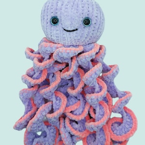 PDF Knitting Pattern Octopus Toy Spiral Legs Flutterby Chunky ( Bulky, 12 ply ) Easy 34cm Jellyfish Craft Fair Idea Download LH011