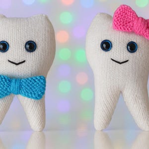 PDF Knitting Pattern Tooth Fairy Pouch Pillow Back Pocket Childs Easy Knit Toy DK ( 8 ply )  Height 18cm Instant Download BB043