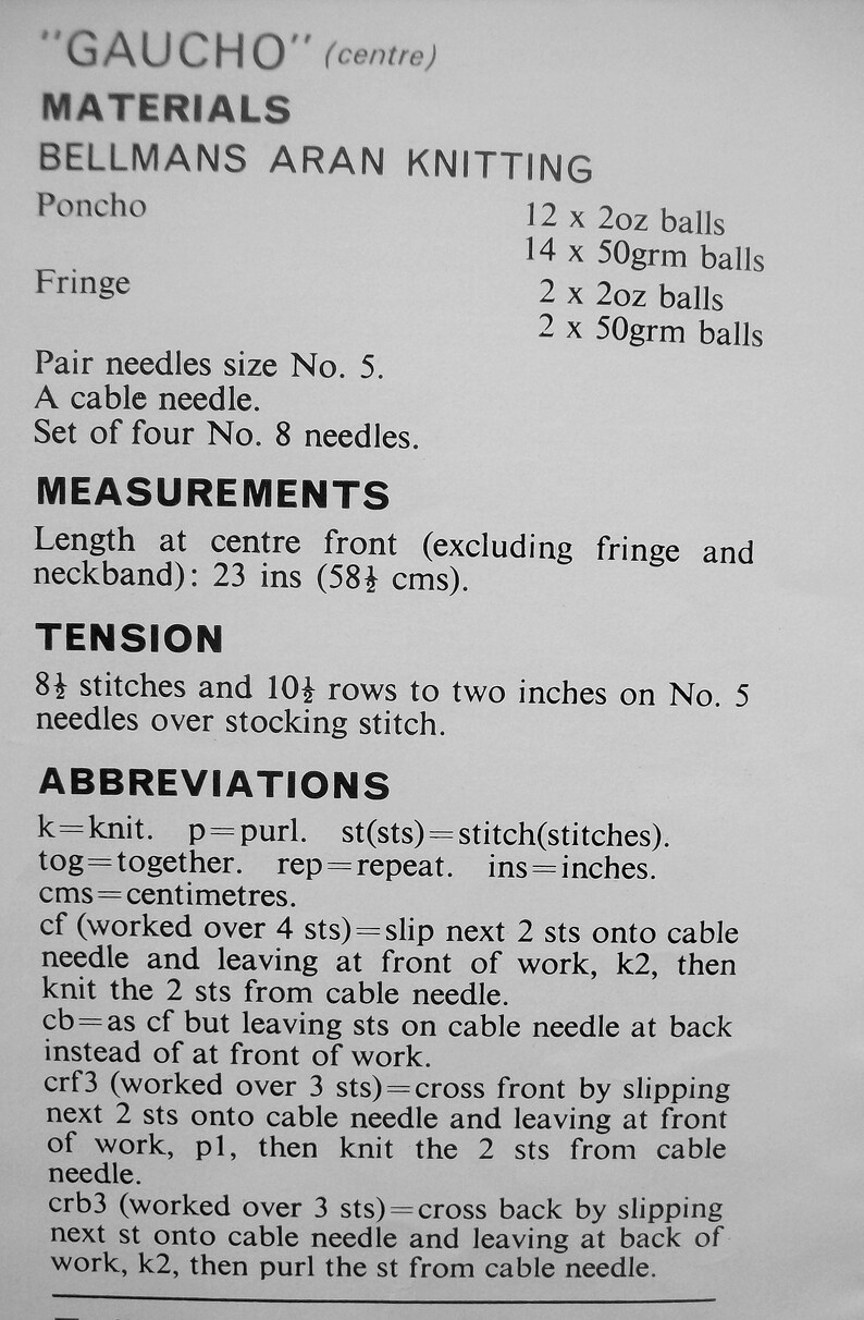 PDF Ladies Vintage Cable Poncho Polo Round Neck 3 designs Knitting Pattern Aran One size fits all Downloadable